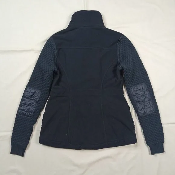 Lululemon Womens Miracle Jacket Size 6 Black Fleece Cargo Pockets Knit Sleeves - Picture 2 of 9